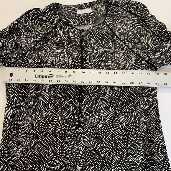 Equipment Abelina Dress Women 10* Black Dotted Button Front Designer Luxury Posh - Picture 9 of 13